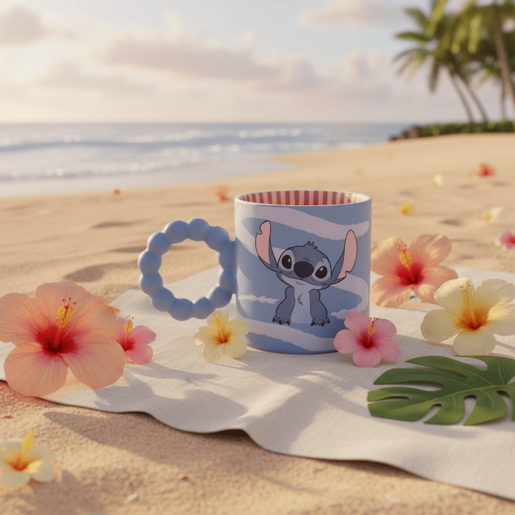 Disney Stitch Blue Bobble Handle Ceramic Mug 300ml Quirky Turkey Gifts