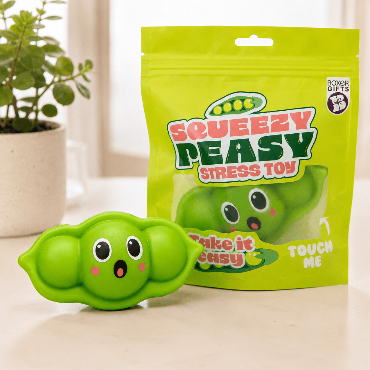 Squeezy Peasy Pea Pod Squishy Stress & Fidget Toy | Boxer Gifts Quirky Turkey Gifts