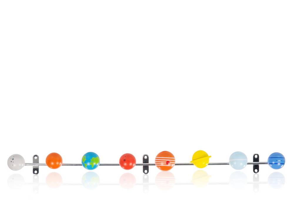 Solar System Hooks, Solid Metal Coat Rack with Colourful Wooden Planets Gadgets SuckUK Quirky Turkey Gifts