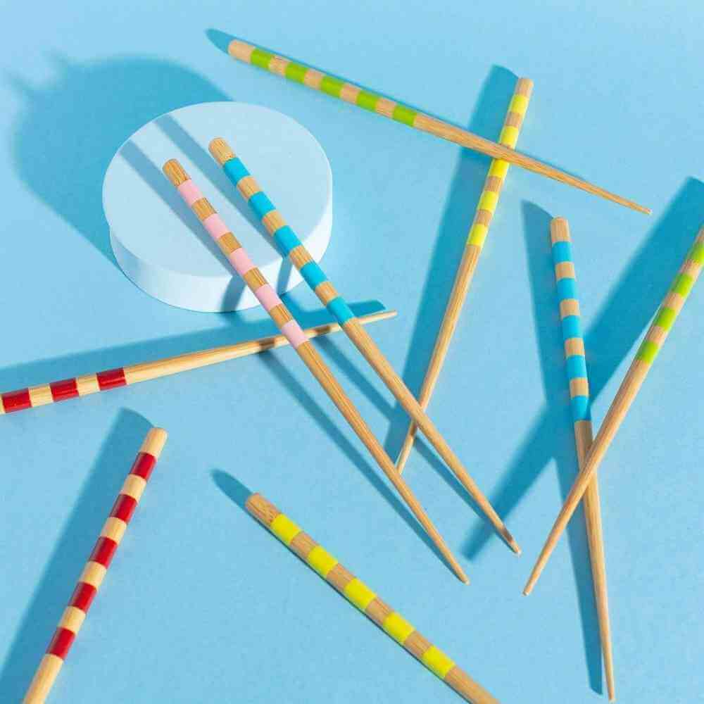 Bamboo Vibrant Striped Chopsticks - Set of 5 Tableware & Coasters Sass and Belle Quirky Turkey Gifts