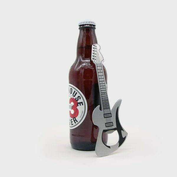 Luckies Rock Guitar Bottle Opener | Brushed Stainless Steel Pocket Opener Gadgets SuckUK Quirky Turkey Gifts