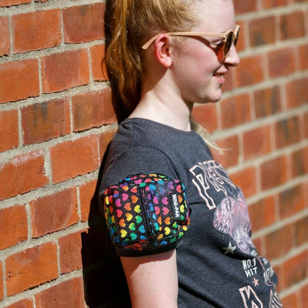 Mini Backpack Coloured Hearts, Hands Free Bag For Small Stuff Mini Packs Echo Three Quirky Turkey Gifts