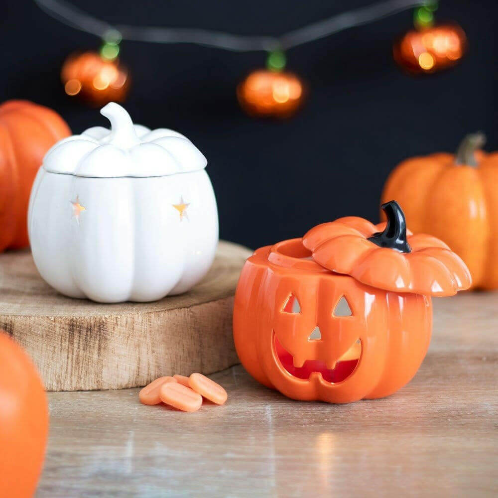 Pumpkin Orange Jack-O-Lantern Oil Burner - Wax Melt Warmer Home Fragrance Spirit of equinox Quirky Turkey Gifts