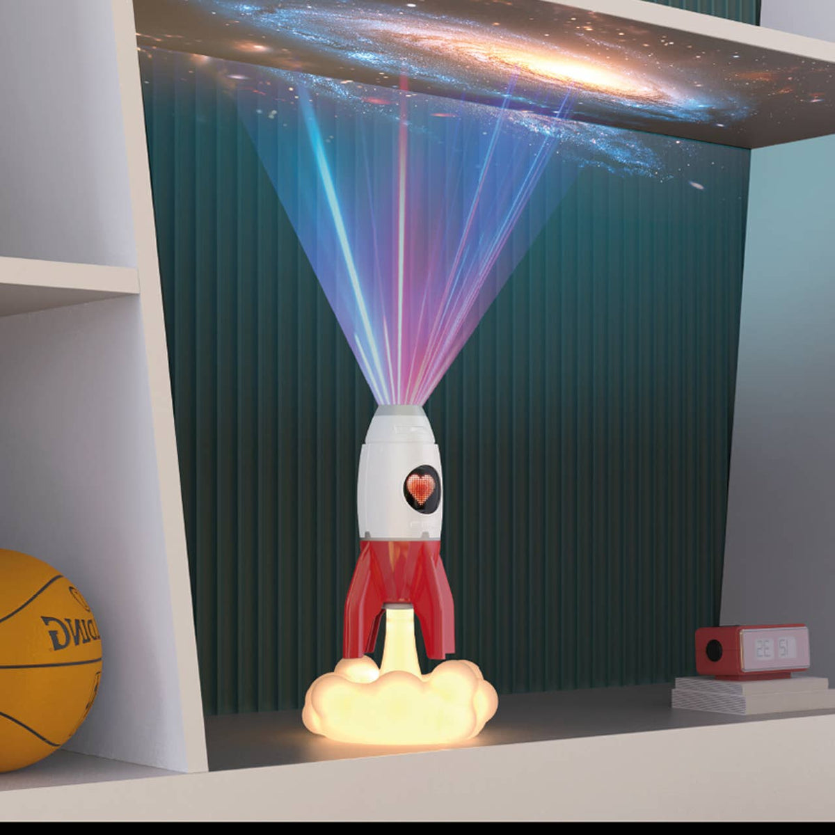 Steepletone Rocket 3-in-1 Bedside Light, Digital Clock & Ceiling Projector Quirky Turkey Gifts