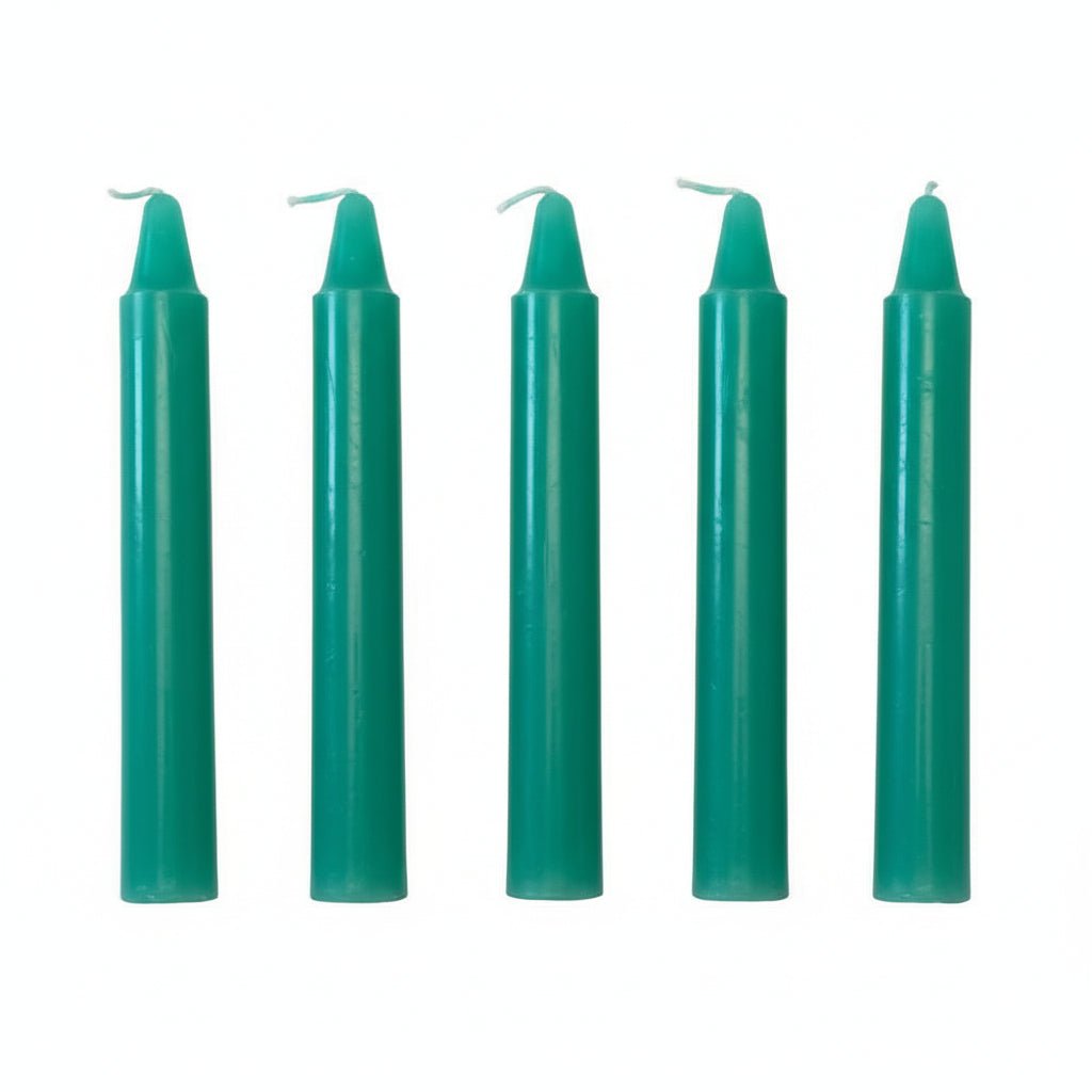 Green Green Spell Candles for Luck, Growth & Prosperity – Pack of 6 Spell Candles Crystal Magick Quirky Turkey Gifts