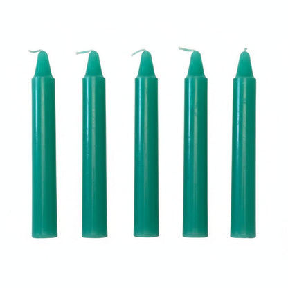 Green Green Spell Candles for Luck, Growth & Prosperity – Pack of 6 Spell Candles Crystal Magick Quirky Turkey Gifts