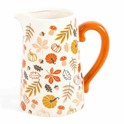 17cm Autumn Leaves And Pumpkins Mushrooms Ceramic Flower Jug Decorative Centrepiece Vases & Flower Jugs Jones Home & Gifts Quirky Turkey Gifts