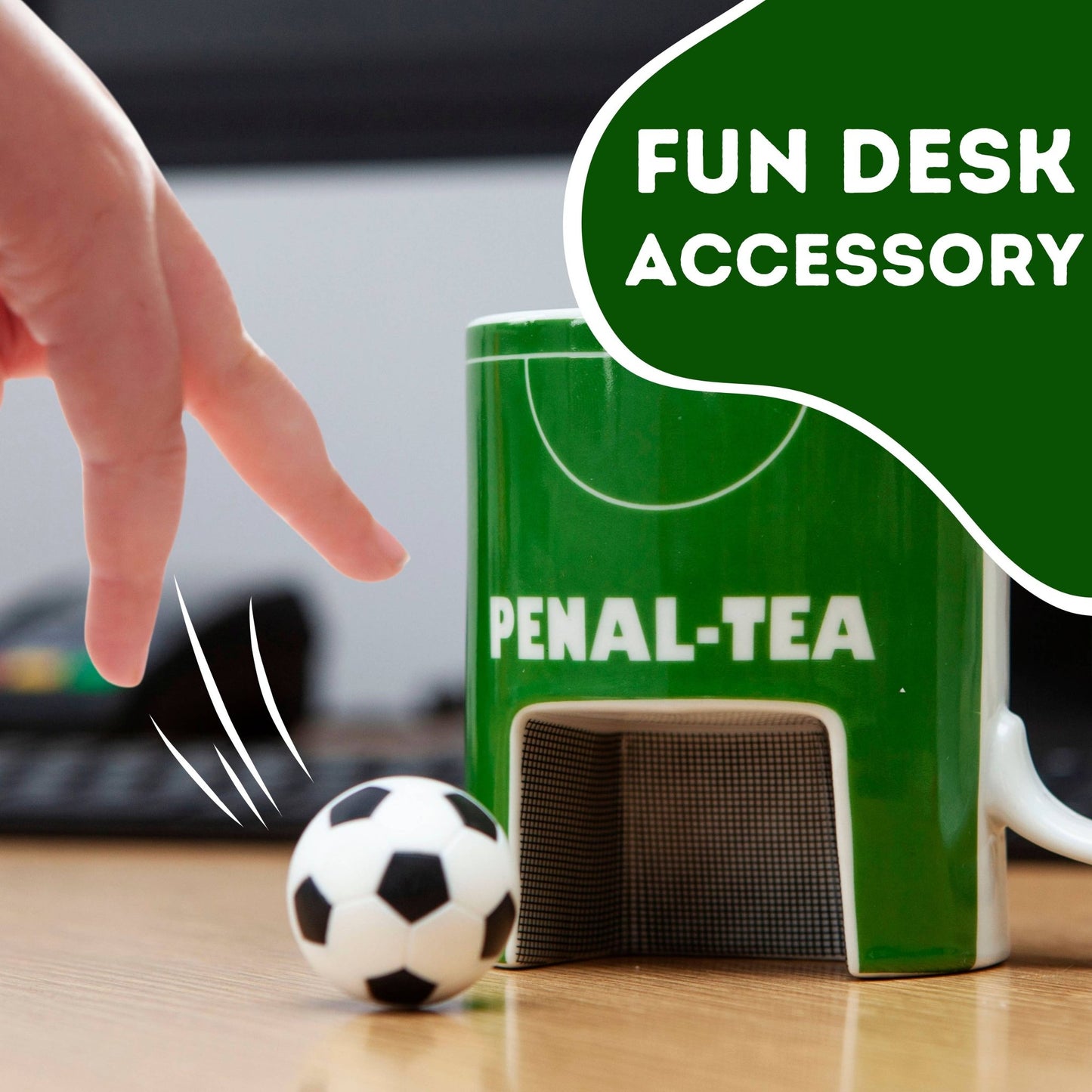 Penal-tea Football Mug with Mini Ball & Goal Net Mugs & Cups Boxer Gifts Quirky Turkey Gifts
