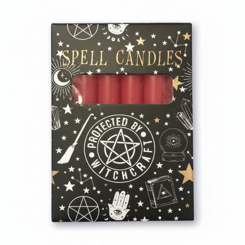 Red Spell Candles for Love, Passion & Protection – Pack of 6 Spell Candles Crystal Magick Quirky Turkey Gifts