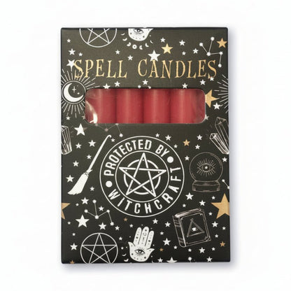Red Spell Candles for Love, Passion & Protection – Pack of 6 Spell Candles Crystal Magick Quirky Turkey Gifts