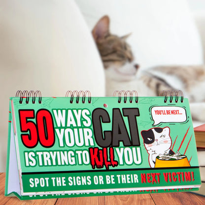 50 Ways Your Cat Is Trying To Kill You Flipbook - Cat Gifts Flip Books Boxer Gifts Quirky Turkey Gifts
