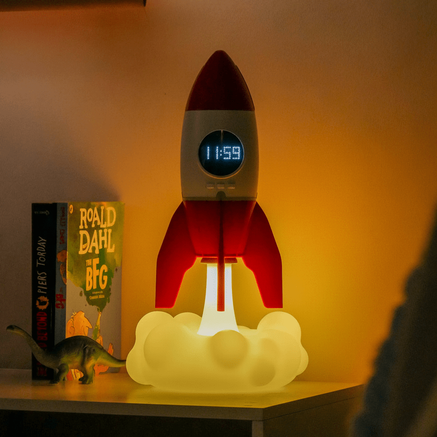 Steepletone Rocket 3-in-1 Bedside Light, Digital Clock & Ceiling Projector Quirky Turkey Gifts
