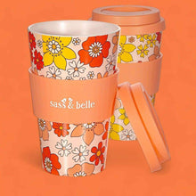 70s Floral Travel Coffee Cup Eco Friendly Reusable Travel Mug With Retro Design Style Drinkware Sass and Belle Quirky Turkey Gifts