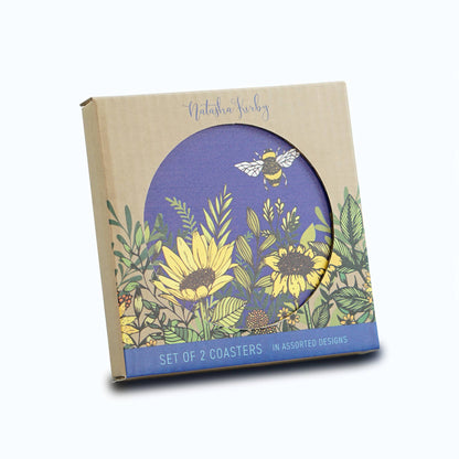 Ceramic Coasters Sunflower Bee Butterfly Flowers Floral Tableware & Coasters Half Moon Bay Quirky Turkey Gifts