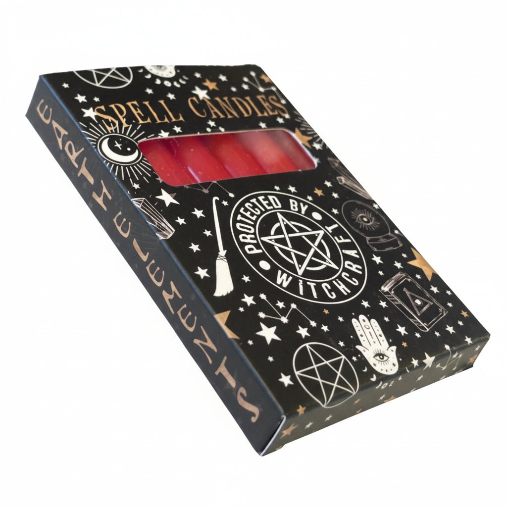 Red Spell Candles for Love, Passion & Protection – Pack of 6 Spell Candles Crystal Magick Quirky Turkey Gifts