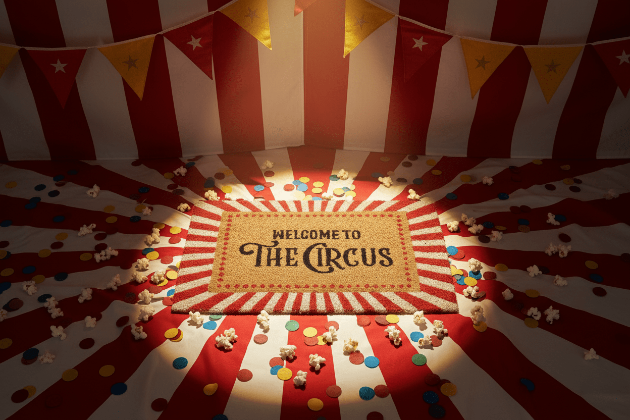 Welcome to the Circus Striped Doormat Rugs & Doormats Jones Home & Gifts Quirky Turkey Gifts