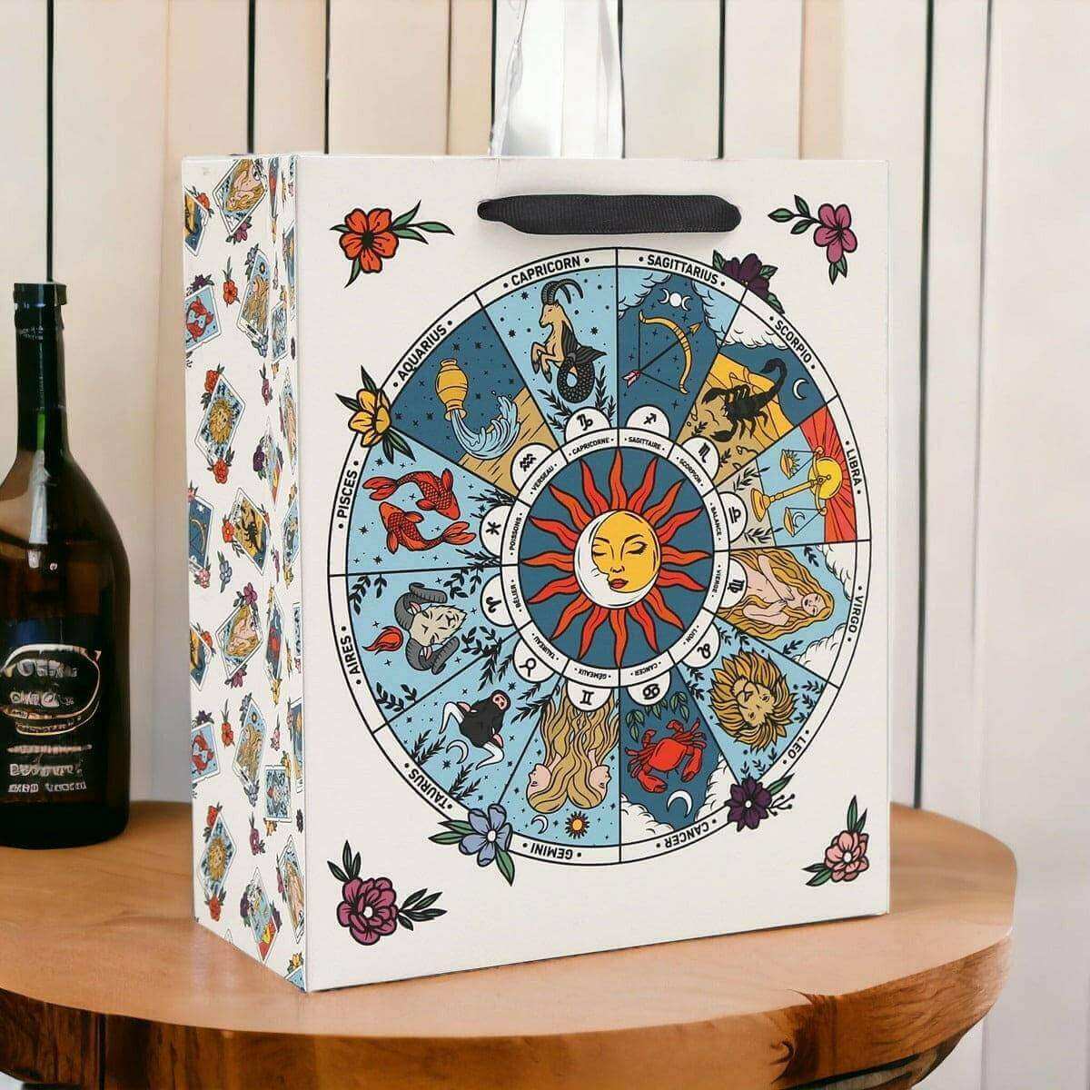 Sun and Moon Zodiac Designs Gift Bag with Astrological Signs Gift Bag Sil Quirky Turkey Gifts