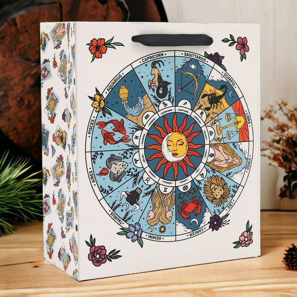 Sun and Moon Zodiac Designs Gift Bag with Astrological Signs Gift Bag Sil Quirky Turkey Gifts