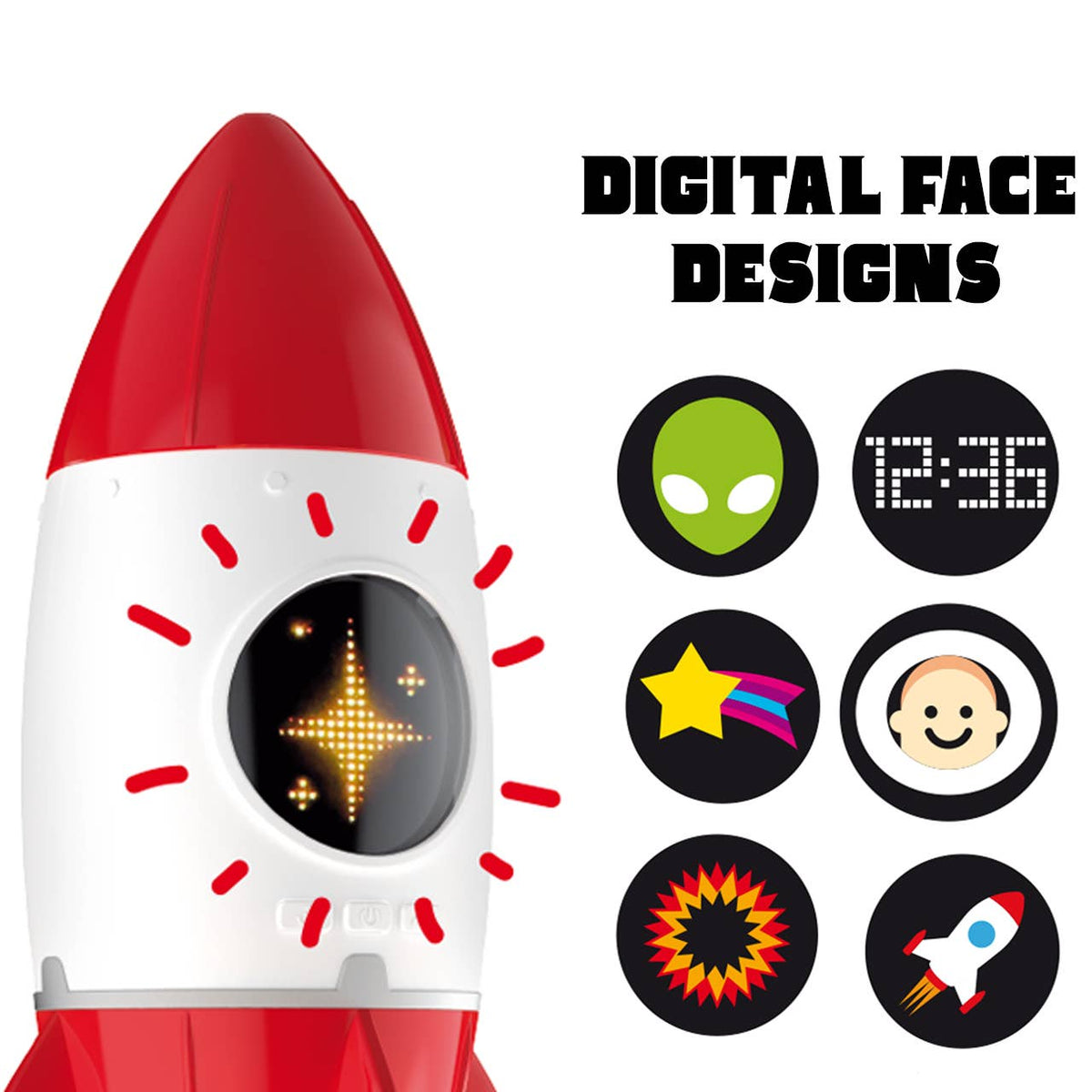 Steepletone Rocket 3-in-1 Bedside Light, Digital Clock & Ceiling Projector Quirky Turkey Gifts