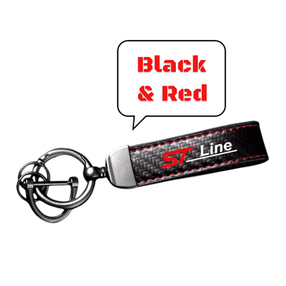 Ford ST Line Carbon Fibre Keychain with Horseshoe Buckle Keyrings Fashion Accessories Quirky Turkey Gifts