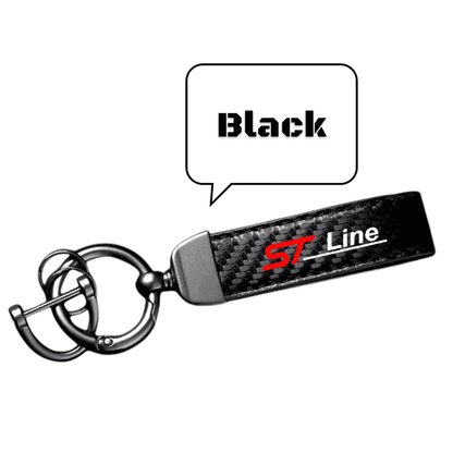 Ford ST Line Carbon Fibre Keychain with Horseshoe Buckle Keyrings Fashion Accessories Quirky Turkey Gifts