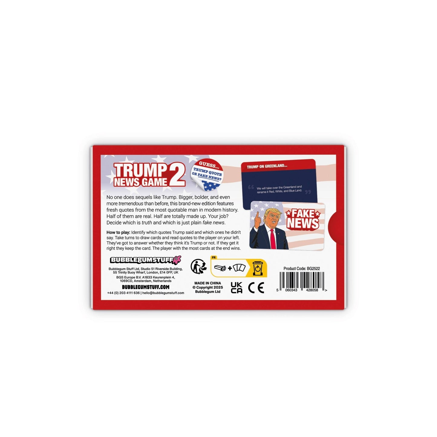 Donald Trump News Game Funny Party Game Card Games Bubblegum Stuff UK Quirky Turkey Gifts