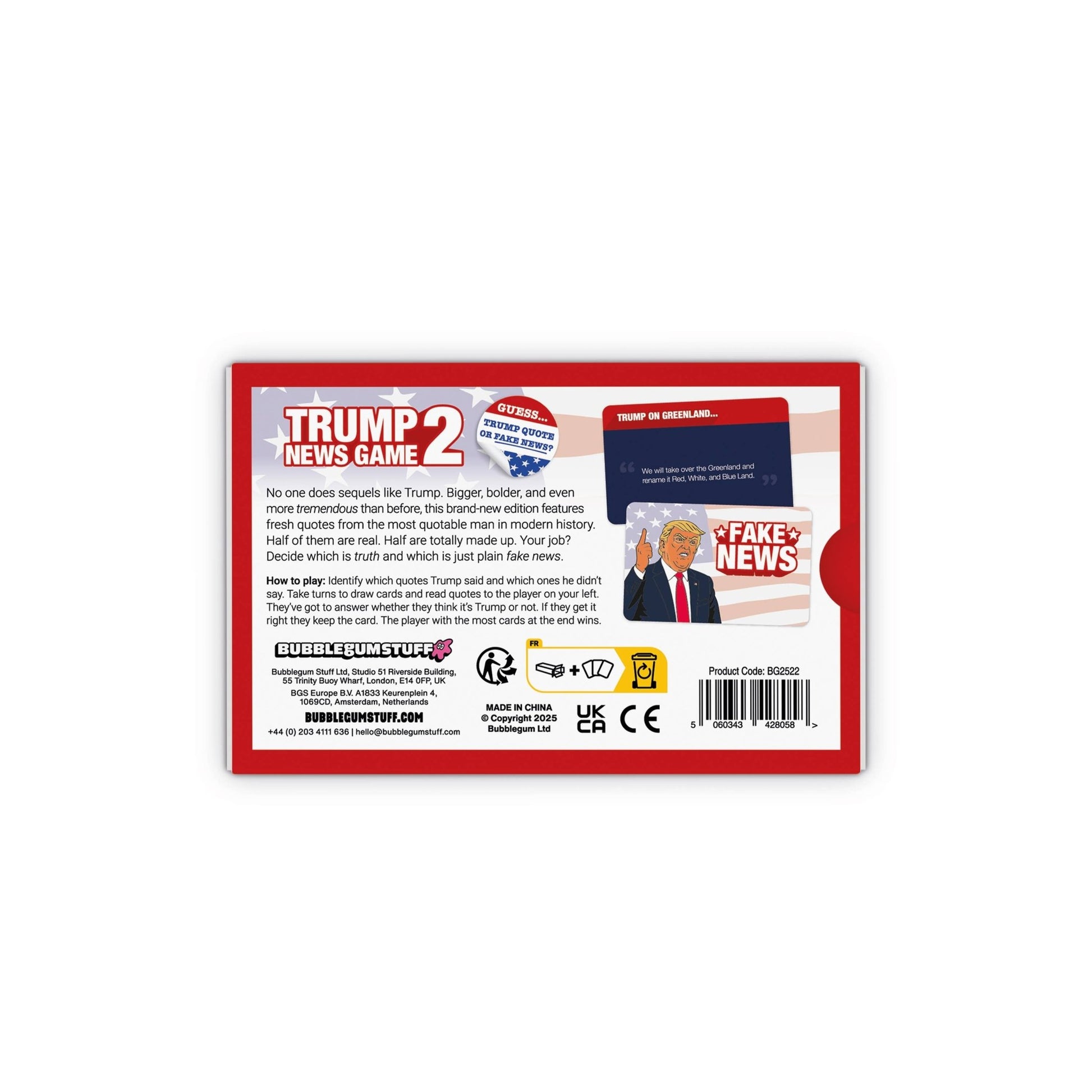 Donald Trump News Game Funny Party Game Card Games Bubblegum Stuff UK Quirky Turkey Gifts