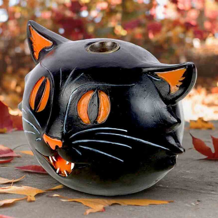 Black Cat Backflow Incense Burner Halloween Gift Decor Home Fragrance Spirit of equinox Quirky Turkey Gifts