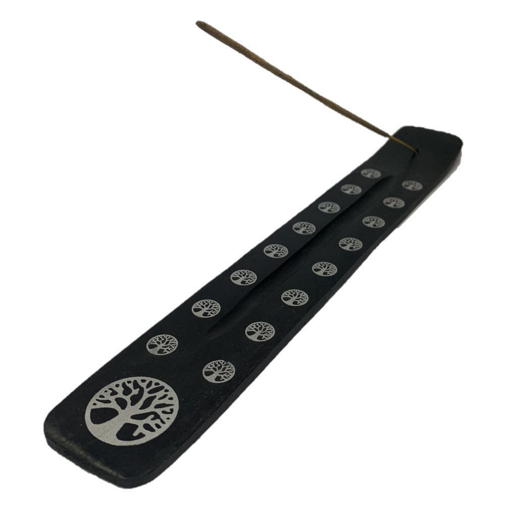 Black Wooden Gothic Incense Stick Holder with Ash Catcher Incense Holders Spirit of equinox Quirky Turkey Gifts