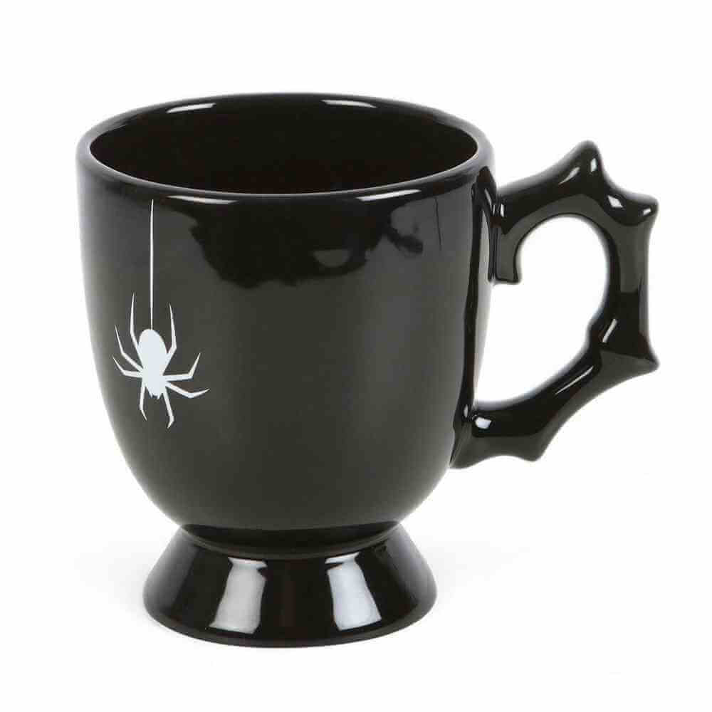 Black Spider Teacup Gothic Style Halloween with Spider Accent Mugs & Cups Spirit of equinox Quirky Turkey Gifts