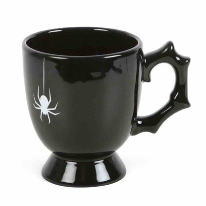 Black Spider Teacup Gothic Style Halloween with Spider Accent Mugs & Cups Spirit of equinox Quirky Turkey Gifts