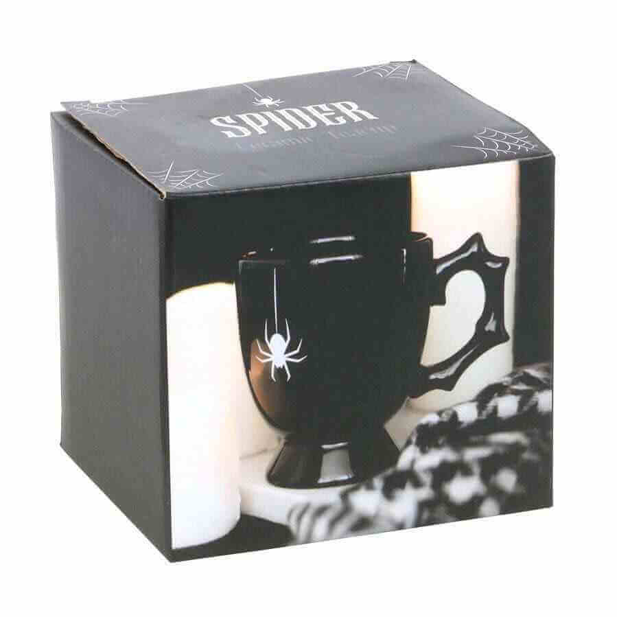Black Spider Teacup Gothic Style Halloween with Spider Accent Mugs & Cups Spirit of equinox Quirky Turkey Gifts