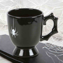 Black Spider Teacup Gothic Style Halloween with Spider Accent Mugs & Cups Spirit of equinox Quirky Turkey Gifts