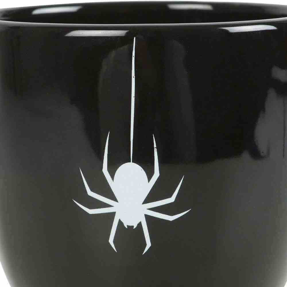 Black Spider Teacup Gothic Style Halloween with Spider Accent Mugs & Cups Spirit of equinox Quirky Turkey Gifts