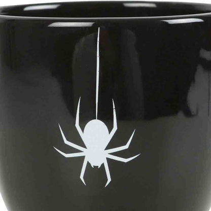 Black Spider Teacup Gothic Style Halloween with Spider Accent Mugs & Cups Spirit of equinox Quirky Turkey Gifts