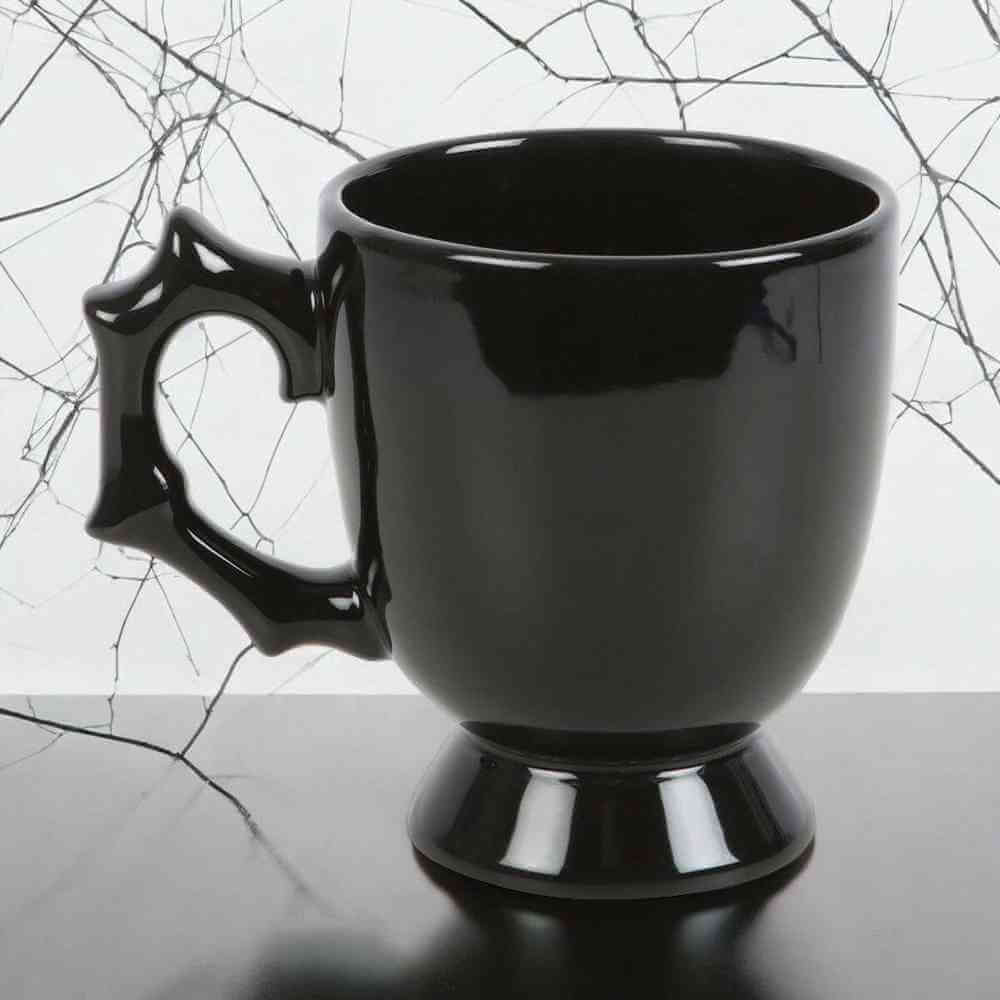 Black Spider Teacup Gothic Style Halloween with Spider Accent Mugs & Cups Spirit of equinox Quirky Turkey Gifts