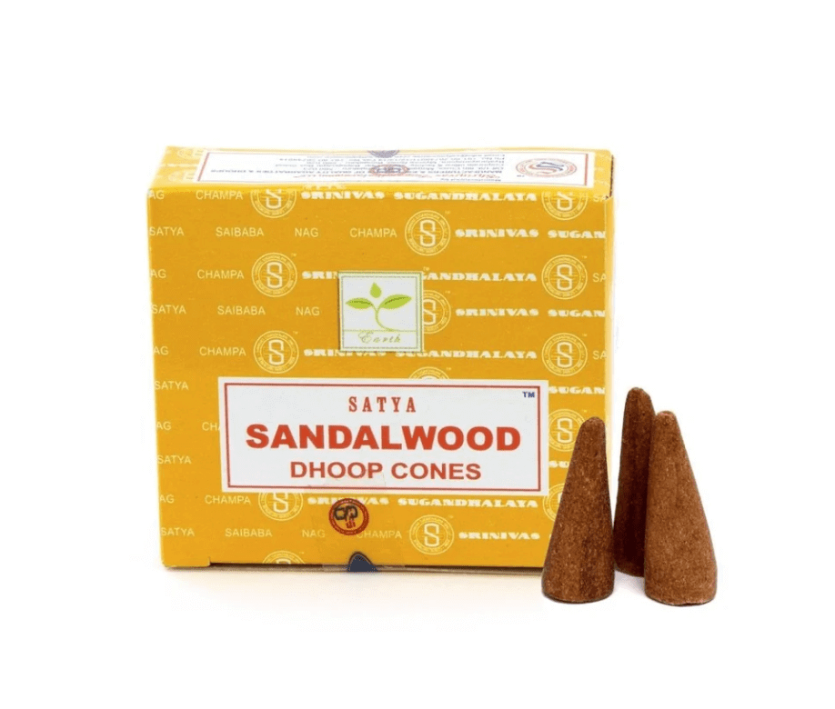 Box 12 Dhoop Incense Cones by Satya with Cone Holder Home Fragrance Satya Quirky Turkey Gifts