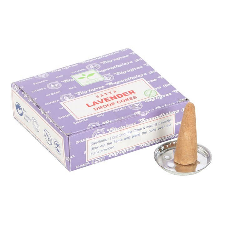 Box 12 Dhoop Incense Cones by Satya with Cone Holder Home Fragrance Satya Quirky Turkey Gifts