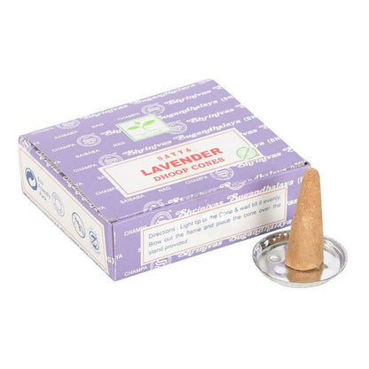 Box 12 Dhoop Incense Cones by Satya with Cone Holder Home Fragrance Satya Quirky Turkey Gifts
