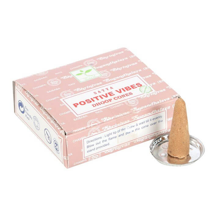Box 12 Dhoop Incense Cones by Satya with Cone Holder Home Fragrance Satya Quirky Turkey Gifts