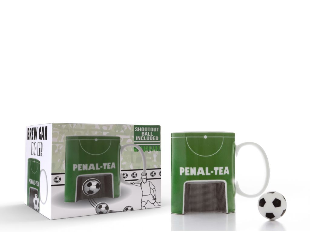 Penal-tea Football Mug with Mini Ball & Goal Net Mugs & Cups Boxer Gifts Quirky Turkey Gifts