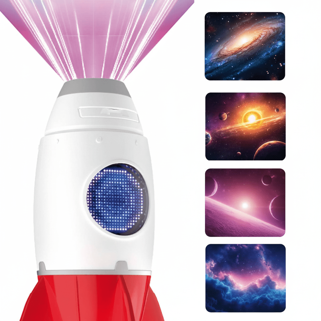 Steepletone Rocket 3-in-1 Bedside Light, Digital Clock & Ceiling Projector Quirky Turkey Gifts