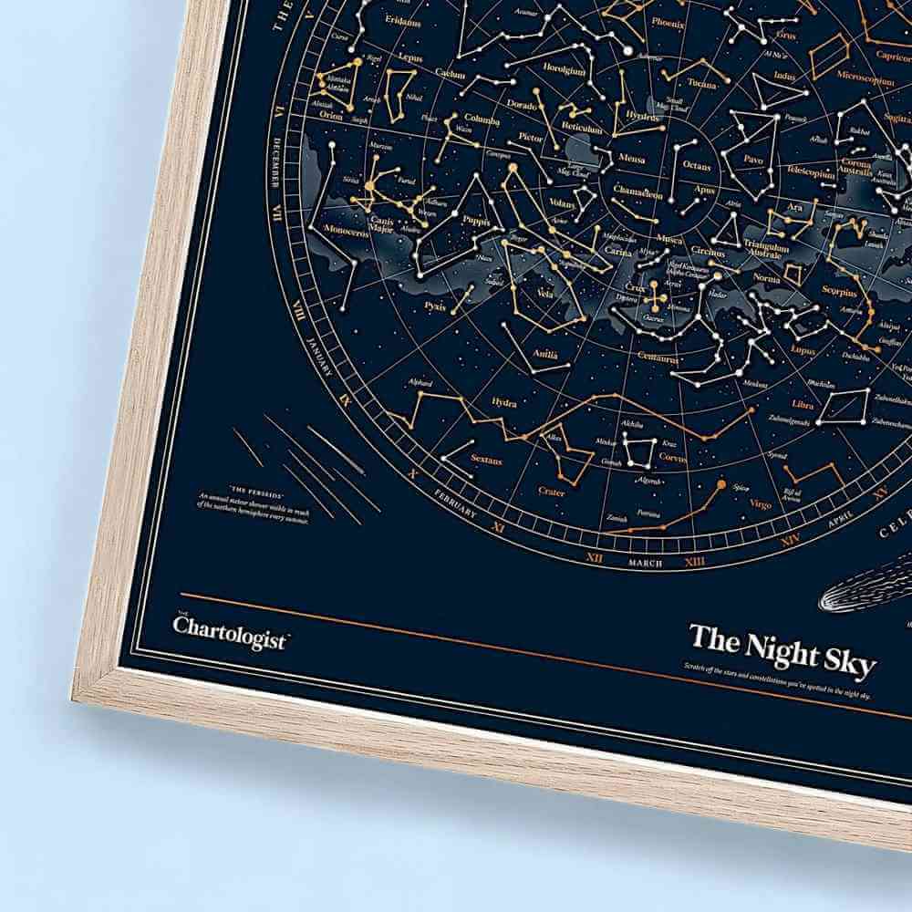 Chartologist Night Sky Scratch-Off Poster – Moon Phases Guide Wall Art & Posters SuckUK Quirky Turkey Gifts