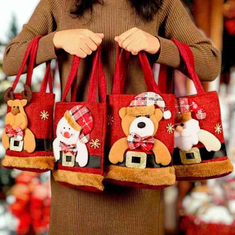 Christmas Felt Gift Bag, Candy Bag, Christmas Tote Bags Christmas Tote Bags Fashion Accessories Quirky Turkey Gifts