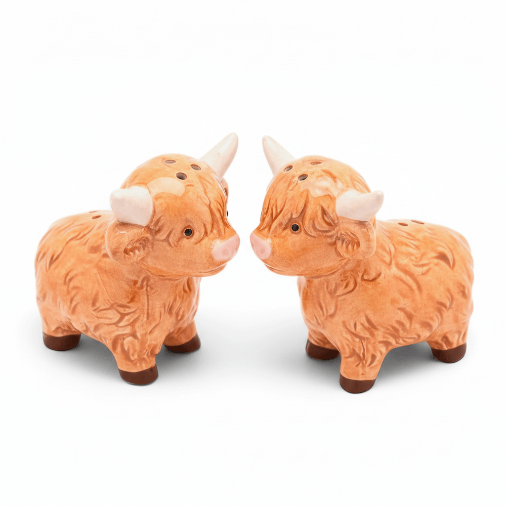 Country Living Highland Cow Salt & Pepper Shakers Salt n Pepper Shakers Country Living Quirky Turkey Gifts