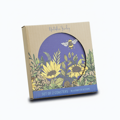 Ceramic Coasters Sunflower Bee Butterfly Flowers Floral Tableware & Coasters Half Moon Bay Quirky Turkey Gifts