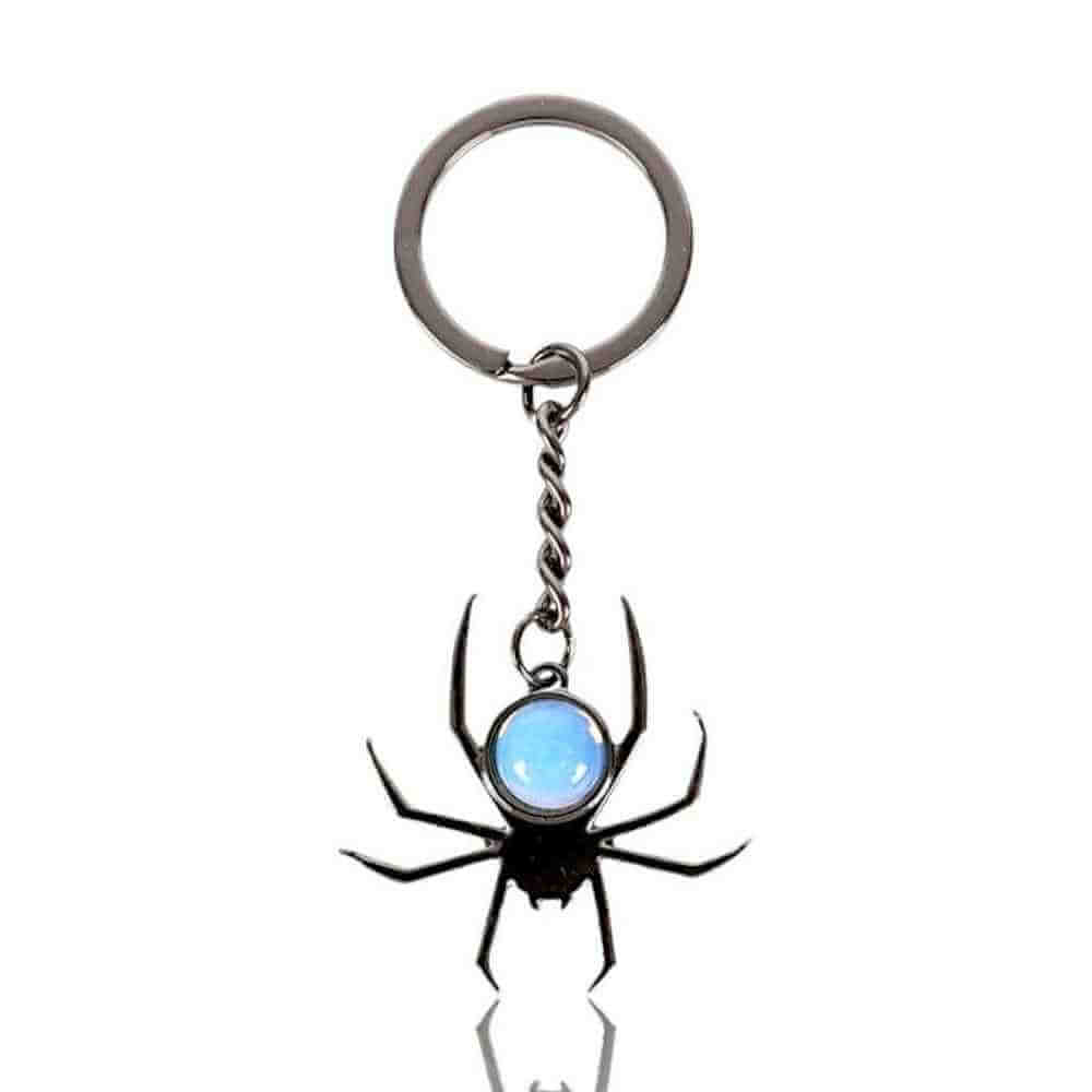 Spider Crystal Keyrings Black Obsidian Opal Amethyst Charm Keyrings Spirit of equinox Quirky Turkey Gifts