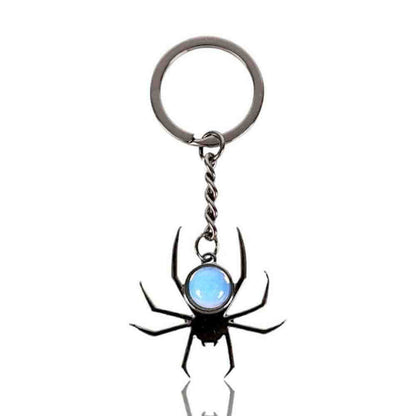 Spider Crystal Keyrings Black Obsidian Opal Amethyst Charm Keyrings Spirit of equinox Quirky Turkey Gifts