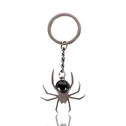 Spider Crystal Keyrings Black Obsidian Opal Amethyst Charm Keyrings Spirit of equinox Quirky Turkey Gifts