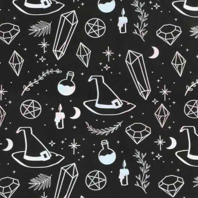 Crystal Witch Print Polycotton Tote Bag for Daily Use Tote Bags Spirit of equinox Quirky Turkey Gifts